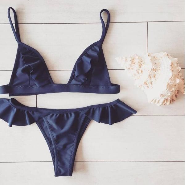 Blanca Bikini Volantes Mujer De Tankini Con VolantesTraje EscocesaBañoLa Sexy Tela Swimwear Baño 2H9DEYWI