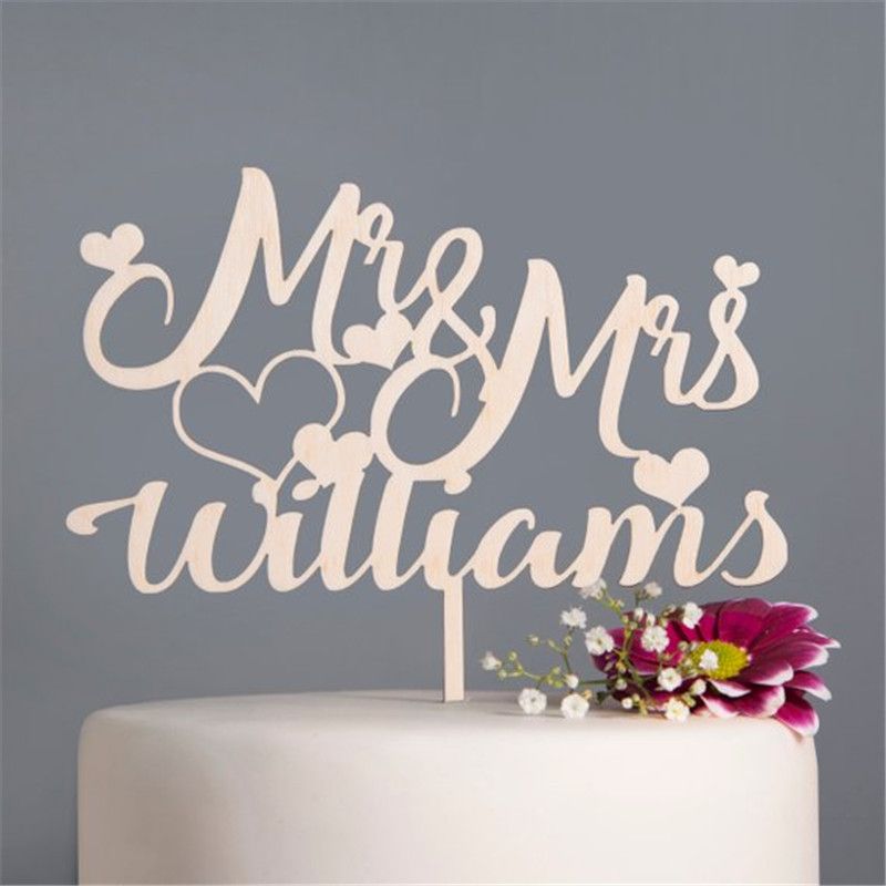 2019 Personalised Wedding Cake Topper Mr Mrs Heart Custom Couple