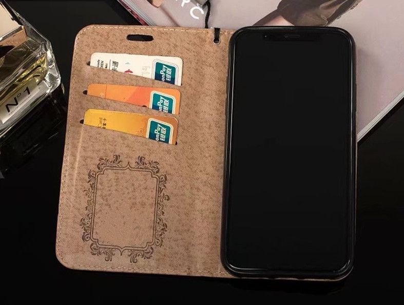 top luxury brand gold wallet flip case for iphone x xs max xr flip