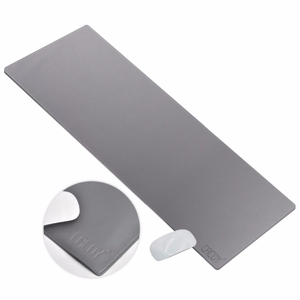 Desk Pad Protecter 39 4 L X 15 7 W Cacoy Artificial Leather Mat Blotters For Desktops And Laptops Grey