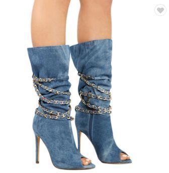 Abverkauf /%/% Jeans Stiefel //Dijea Denim Stiefel Damen Stiefel