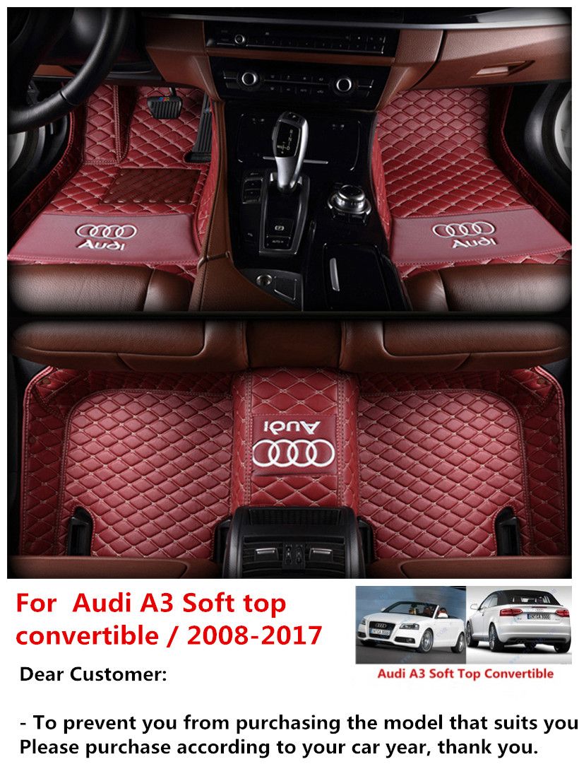 For Audi A3 Soft Top Convertible 2008 2017 Car Mat Anti Interior Waterproof Leather Floor Mat Environmentally Friendly Mat
