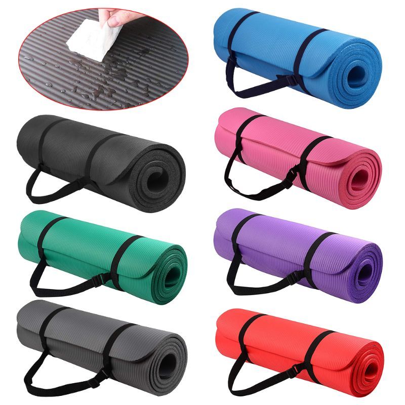 2020 Yoga Mat Extra Thick 1cm Pilates Cushion Non Slip Exercise Pad High Density NBR Hot Yoga