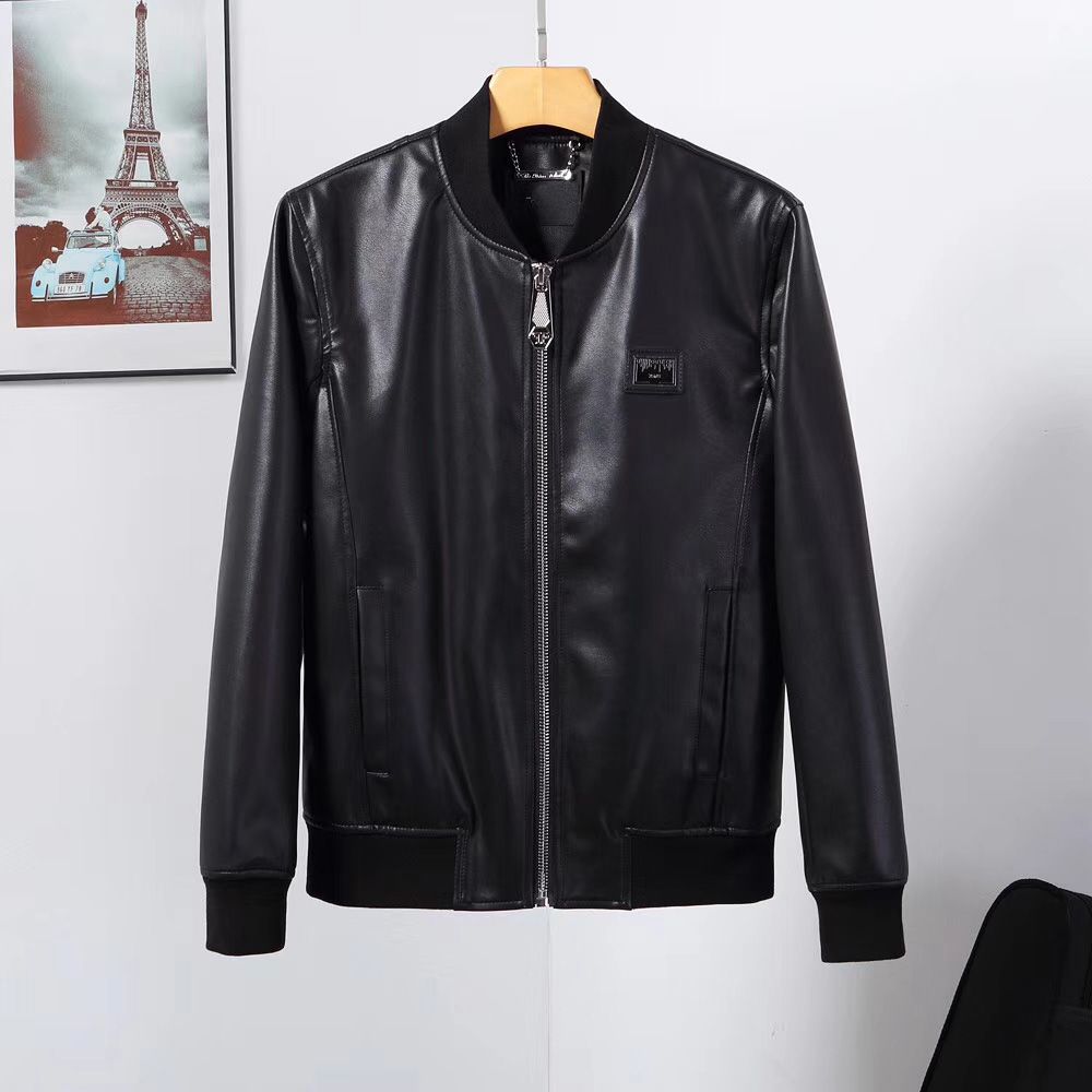 Top Quality New Men S Stand Up Collar Leather Jacket Slim Fit Classic Fashion Style Motorcycle