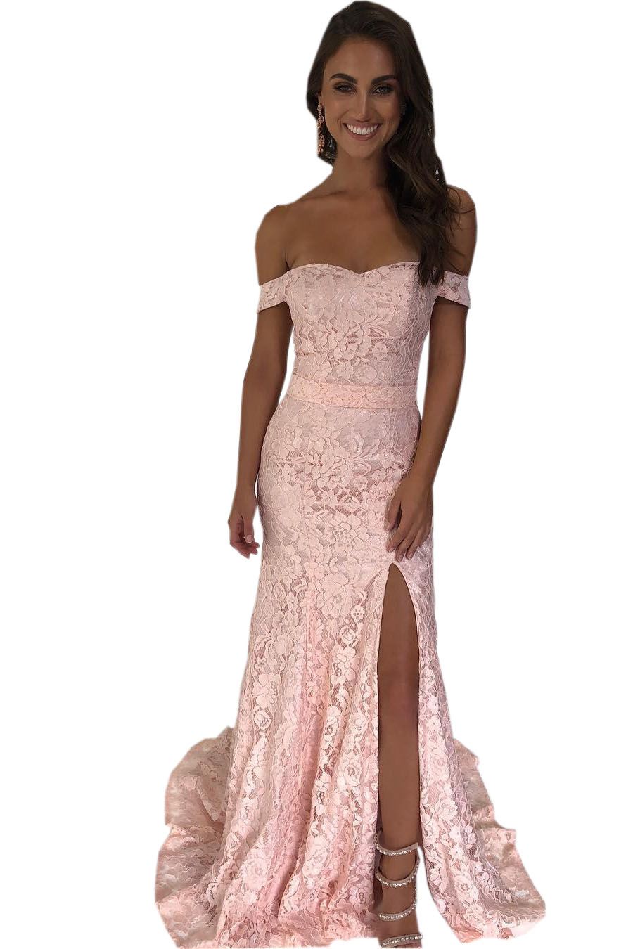 blush evening gown