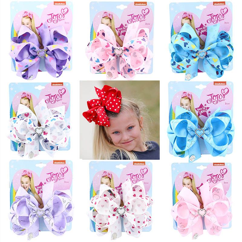 2020 New Love Jojo Siwa Girls Hair Clips Handwork Hair Bows Princess BB