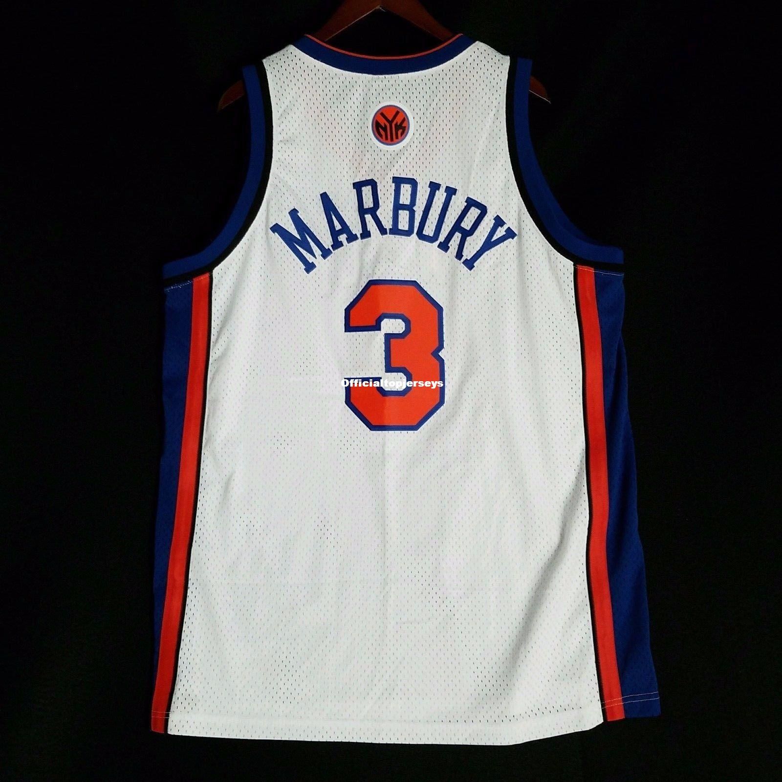 2019 100 Stitched Stephon Marbury 3 Sewn Jersey WHITE Mens Vest Size
