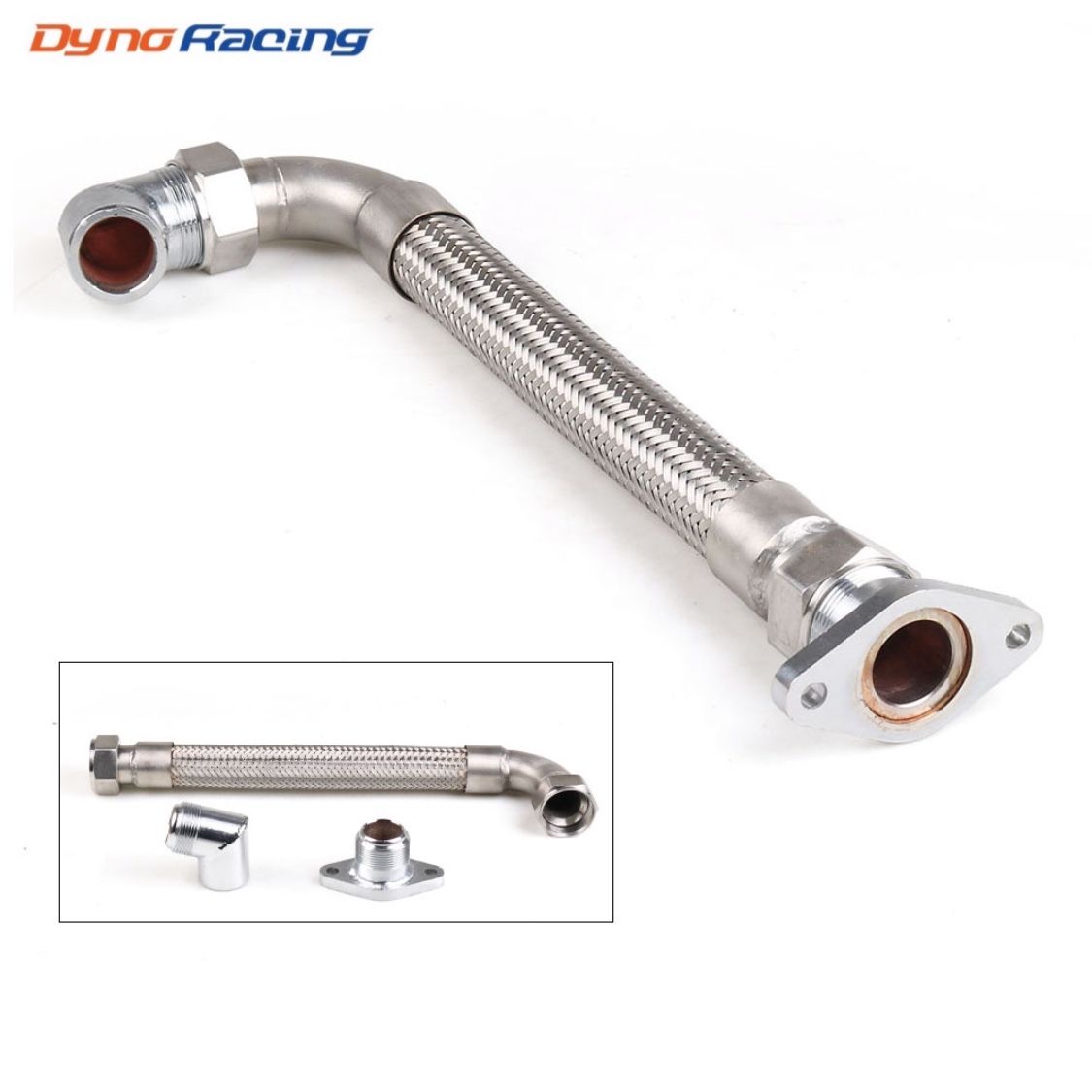 38MM Wastegate Braided Flex SS Dump Pipe Kit Stainless Steel Weld