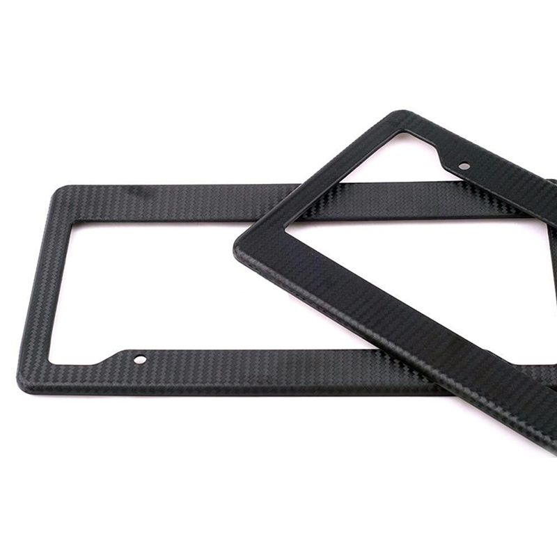 2021 2x Black Carbon Fiber Number Plate Universal American License