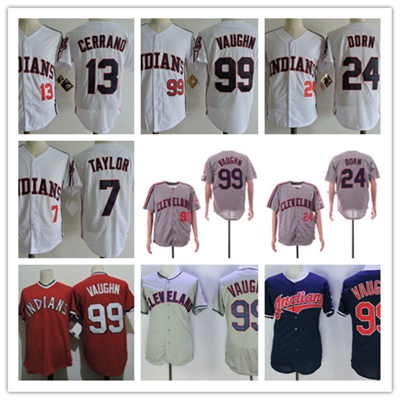 2019 Mens 99 Rick Vaughn Jersey 13 Pedro Cerrano 7 Jake
