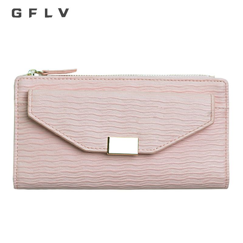 Gflv Brand Luxury Fashion Long Wallet Women Personalized Thin Purse - gflv brand luxury fashion long wallet women personalized thin purse wave leather wallet multifunction money clip phone pocket wallet shop small wallets for