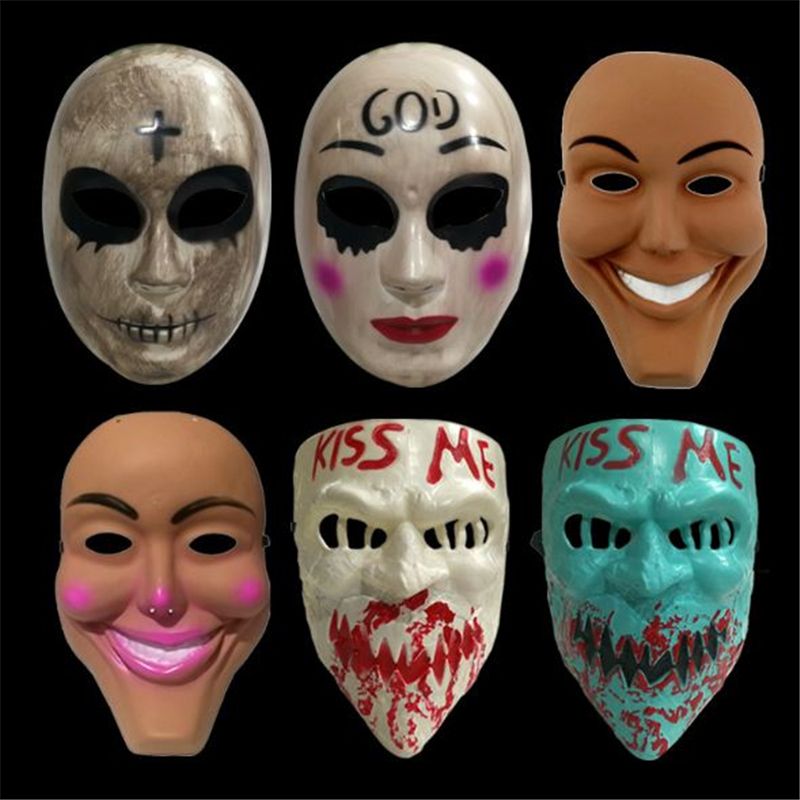 Cheap Halloween Purge Mask God Cross Scary Masks Cosplay Party Prop