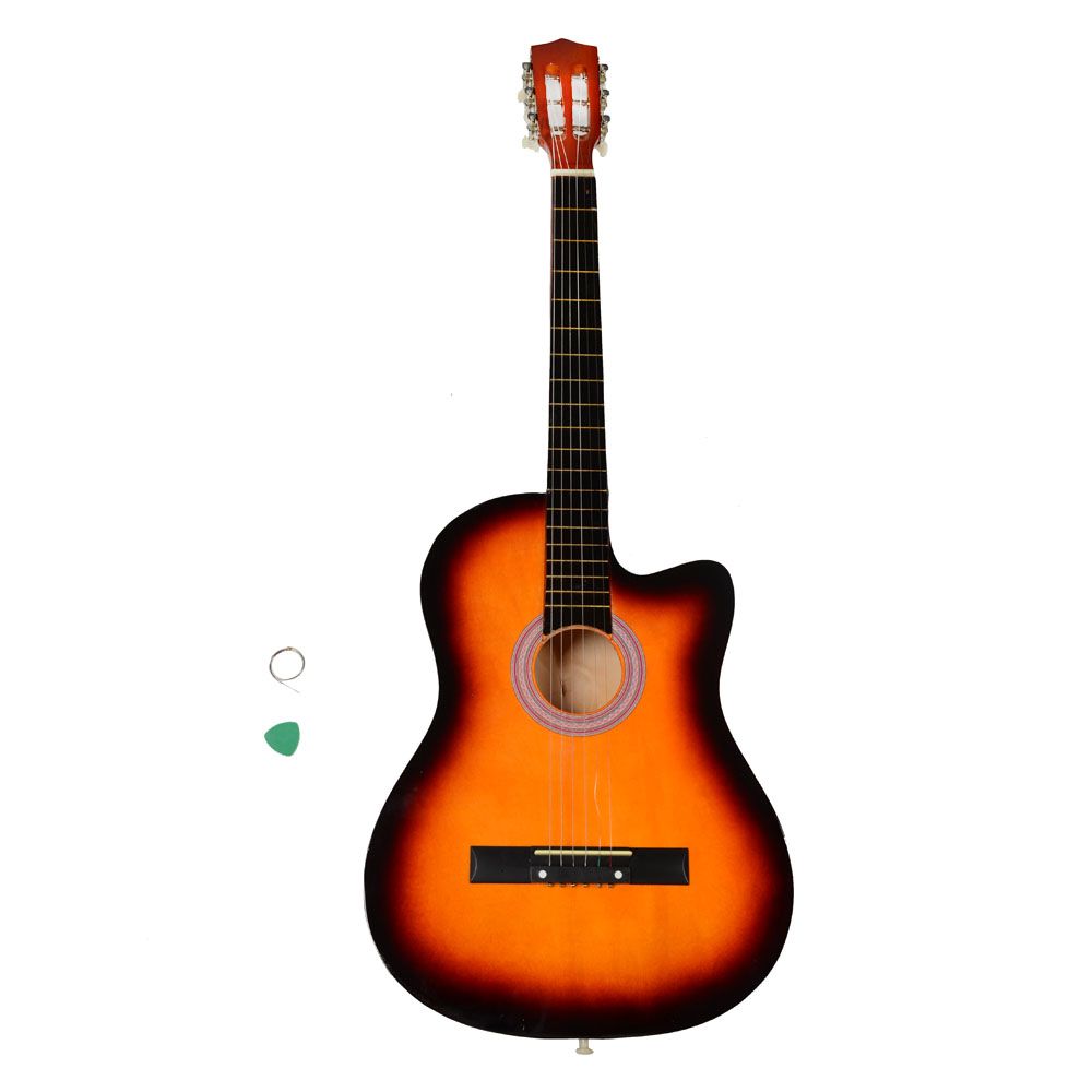 Wonderful 38 Inch Cutaway 19 Frets Acoustic Guitars With Guitar Semi Closed Diecast Musical