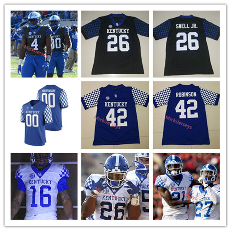 2020 Custom Kentucky Wildcats Football Jersey Danny Clark Asim Rose