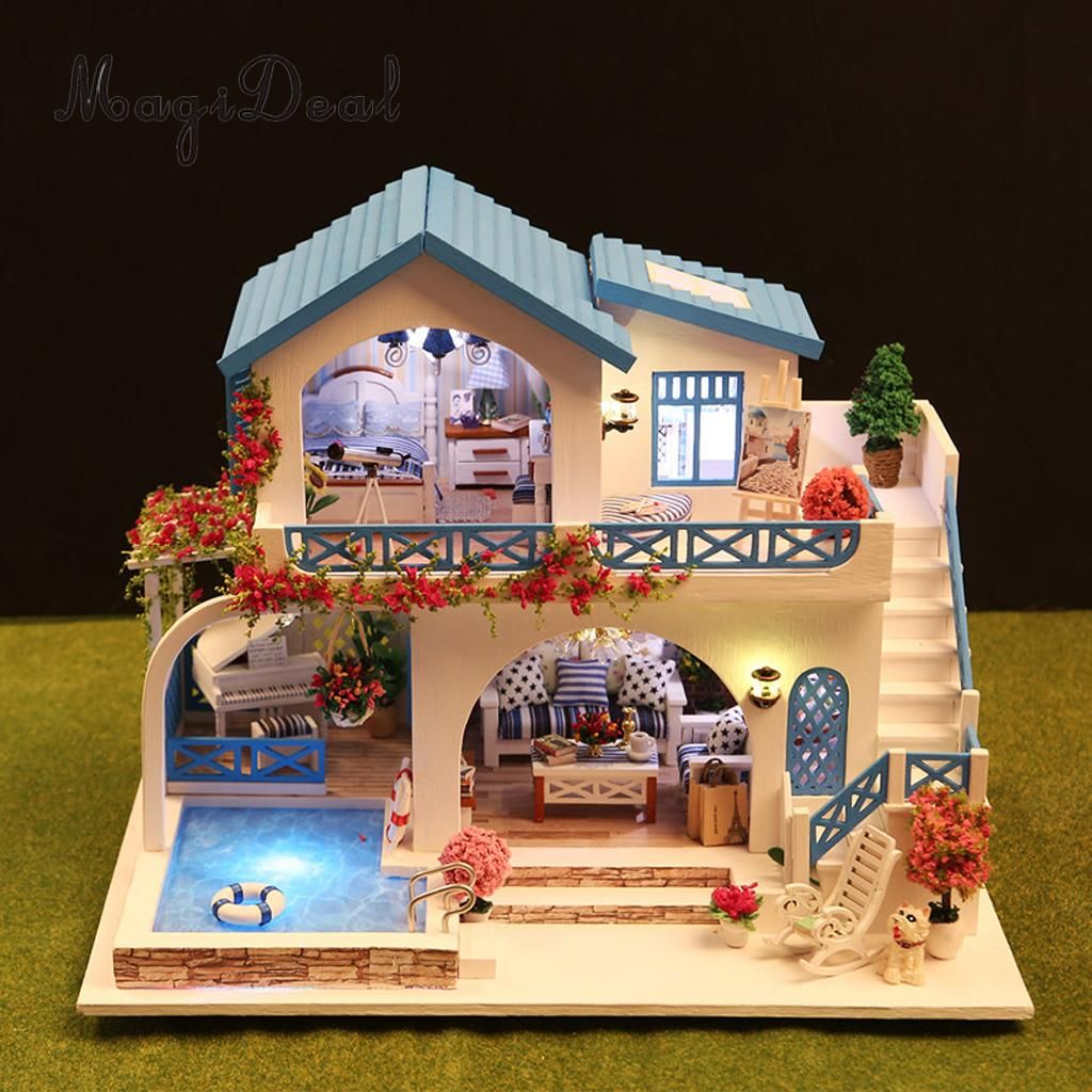 1 24 Puppenhaus Miniatur Diy Puppenhaus Kits Attic Montage Haus 3d
