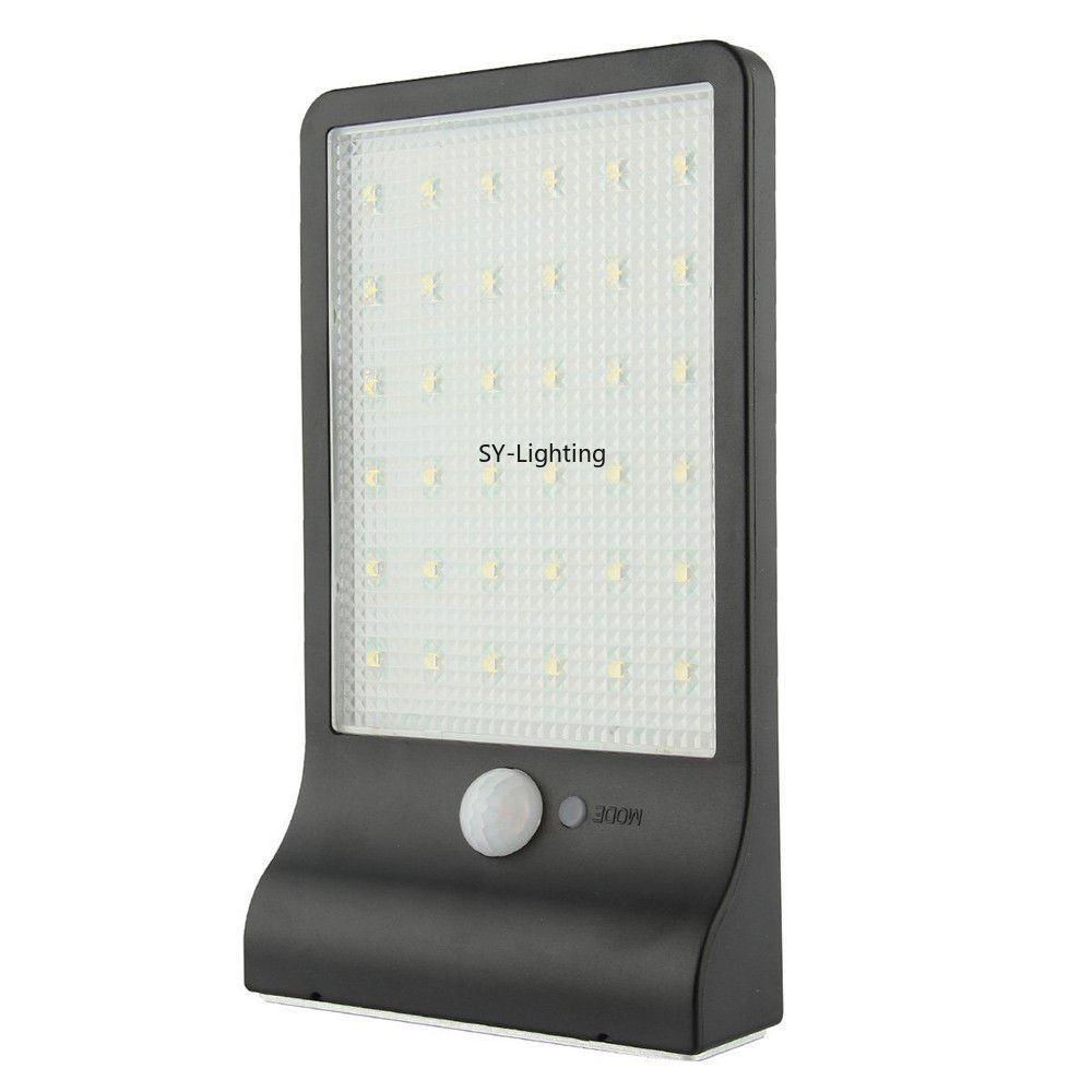 1pc Black Outdoor Light 36 Led Solar Motion Activated Sensor Waterproof Security Bulb Lamp