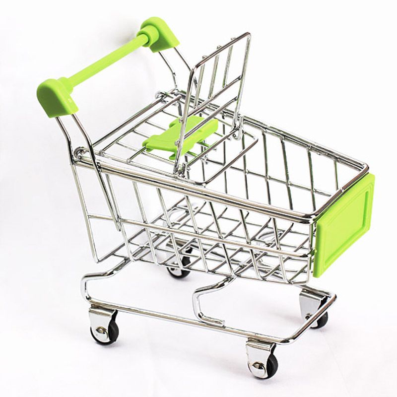 2019 Mini Shopping Cart Basket Storage Toys Supermarket Trolley