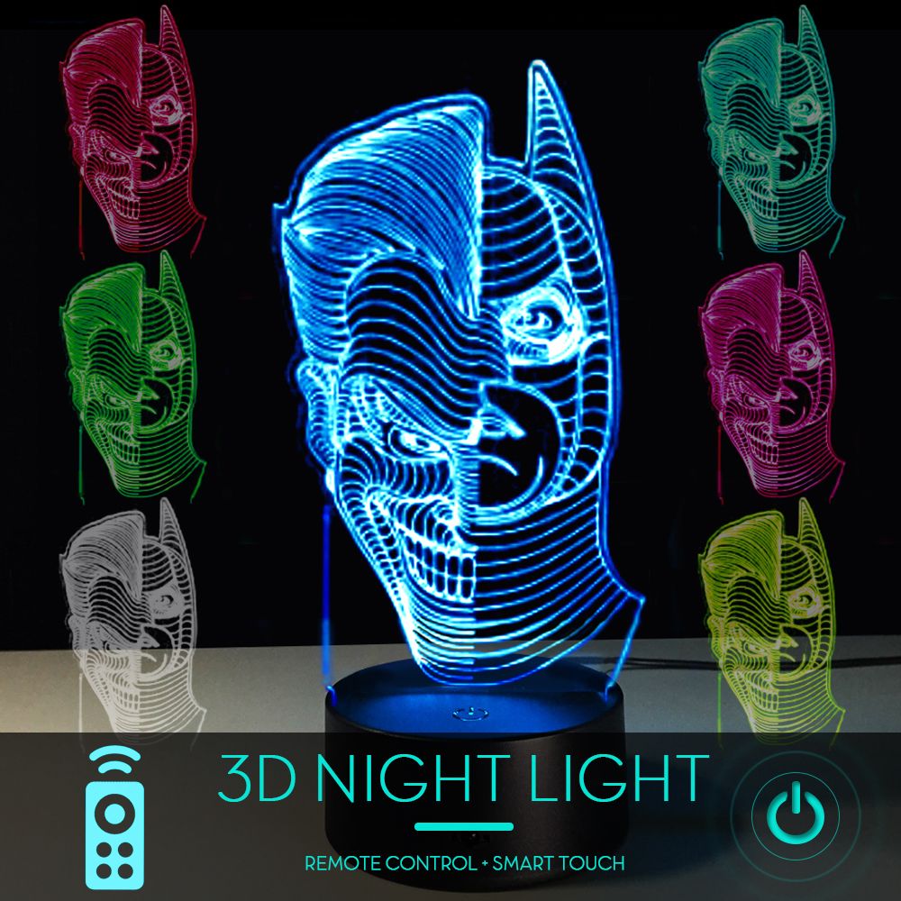 Lot3d Optical Illusion Night Light Changing Lamp Cool Soft Lot3d Optical Illusion Night Light Changing Lamp Cool Soft Safe For Kids Dc Comics Justice League Batman And Joker Uk 2019 From Adlighting