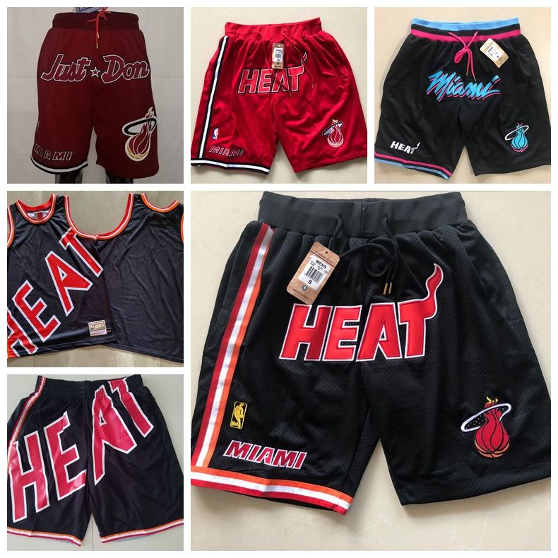 2021 Miami Heat Men Basketball Shorts JUST DON By Mitchell & Ness MEN