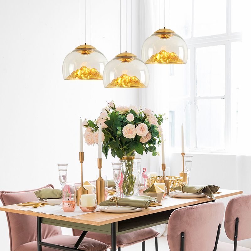 Jess Nordic Gold And Silver Hill Glass Pendant Light Modern Ball Decor Lamp Living Room Restaurant Children Bedroom Bedside Lighting