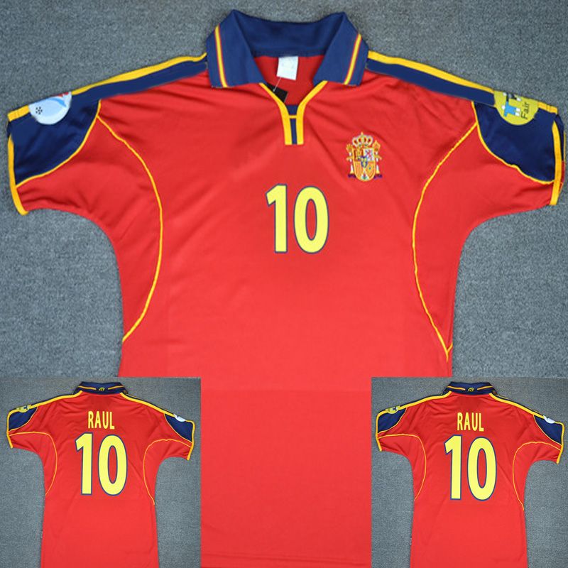 2000 RAUL Spain Soccer Jersey Retro Soccer Jersey Vintage Maillot