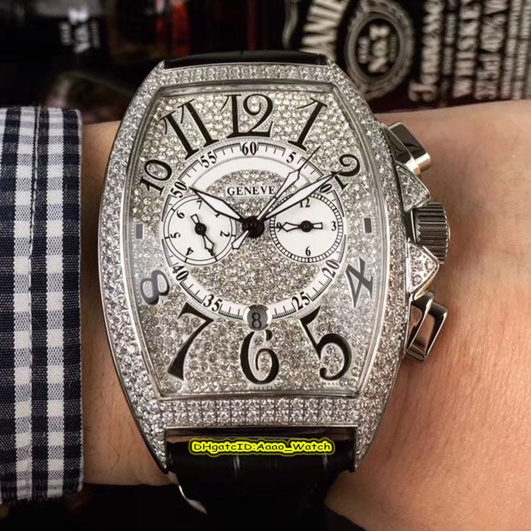 Luxry 42mm Men'S Collection 8880 CC AT Multifunction Dial Automatic Mens Watch Silver Diamond