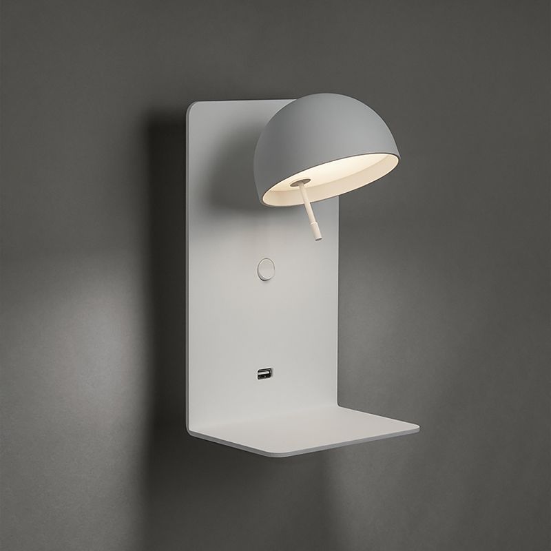 Nordic Shelf With USB Charging Wall Lamp Bedside Bedroom Reading
