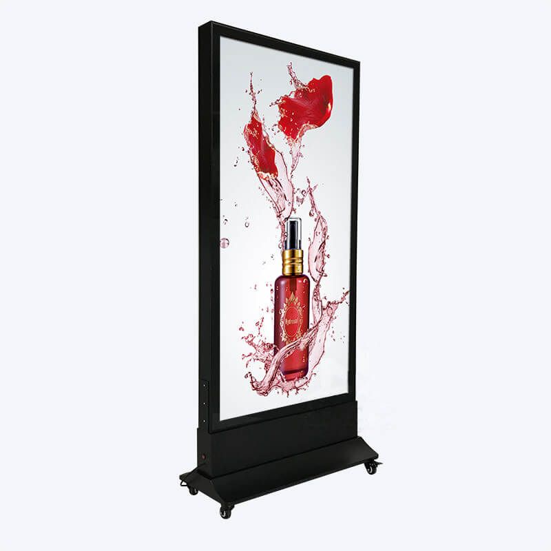60 160cm Magnetic Light Box Billboard Landing Outdoor Mobile Double Sided Waterproof Display Lightbox With Base Wheels Wooden Case Ng