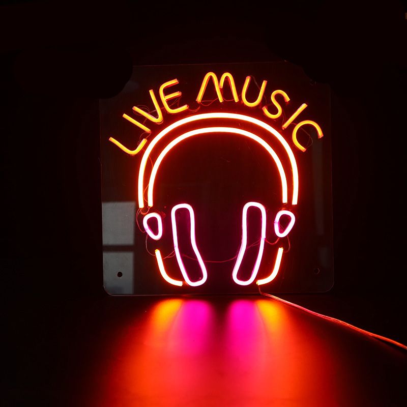 2021 Custom Neon Sign Live Music LED Flex Neon Bar And Beer Sign Shop 