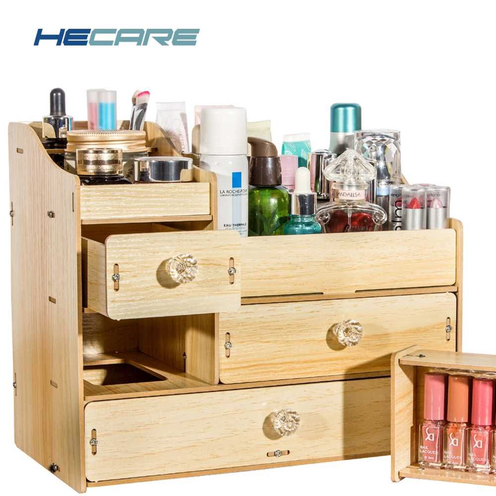 Großhandel HECARE Holz Organizer Für Kosmetik Schubladenschrank Holz ... Großhandel HECARE Holz Organizer Für Kosmetik Schubladenschrank Holz ...