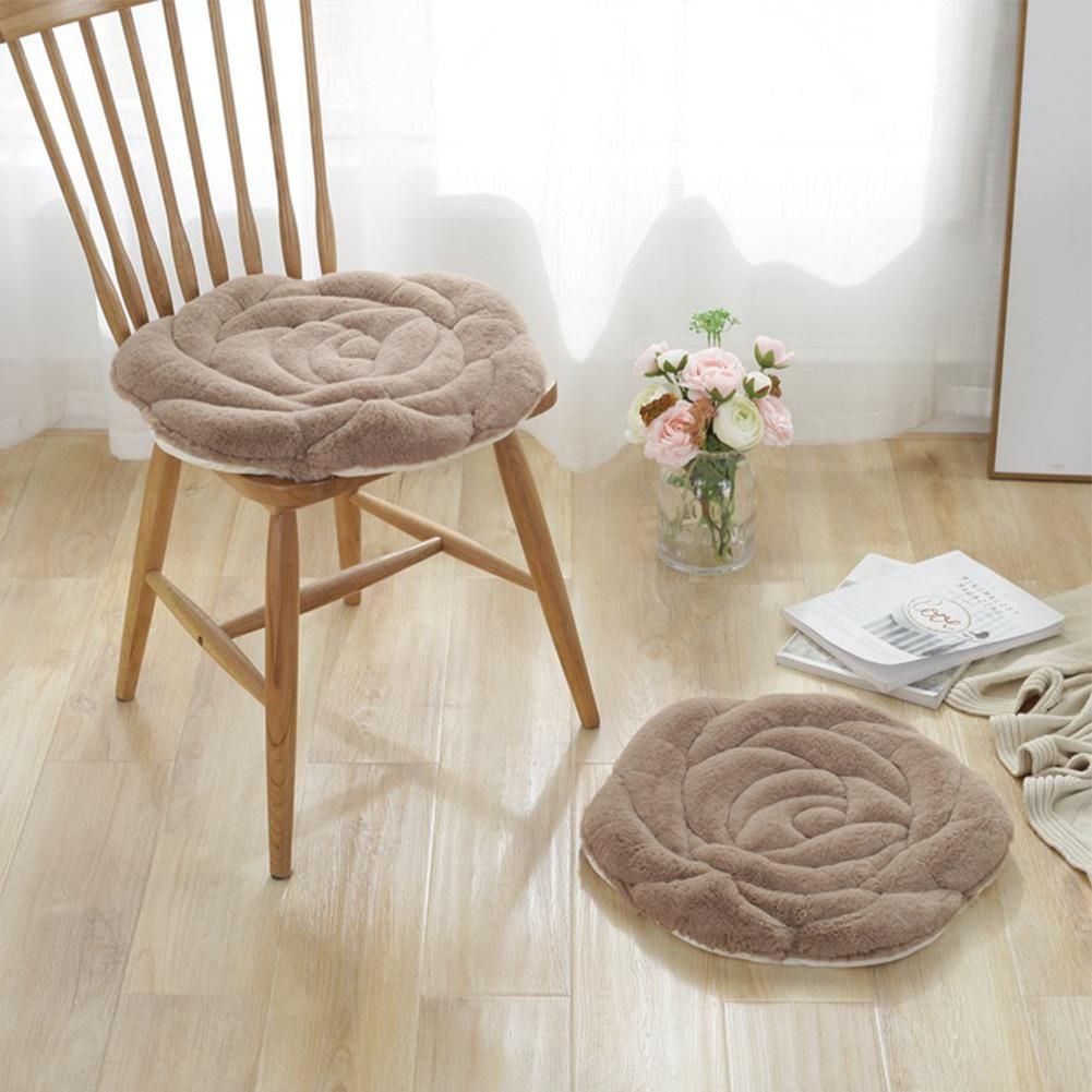 Lanlan 45x45cm Plush Rose Sofa Chair Seat Cushion Tatami Mats Non