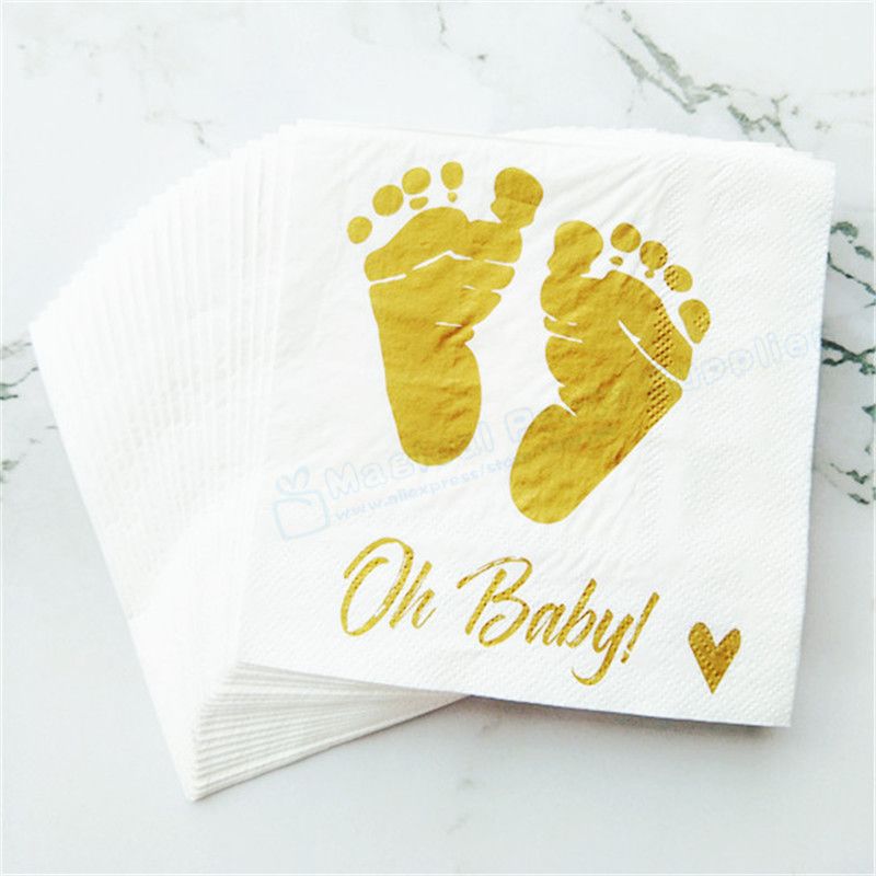 2019 Oh Baby Paper Party Napkins New Bab Baby Shower Gender Reveal