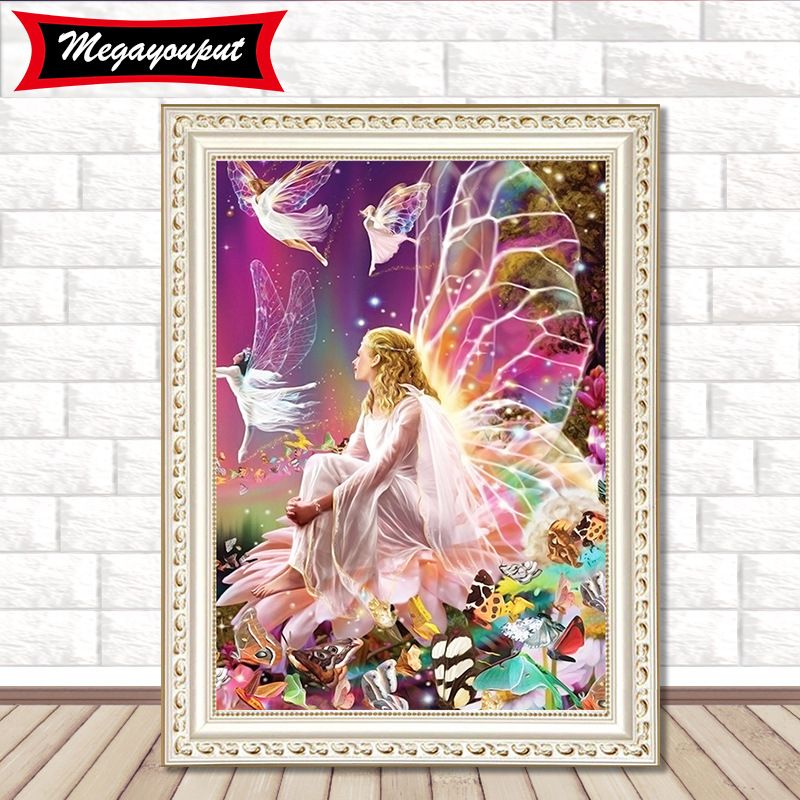 2019 Wholesale DIY 5D Diamond Painting Kits Embroidery Fairy Girl Cross