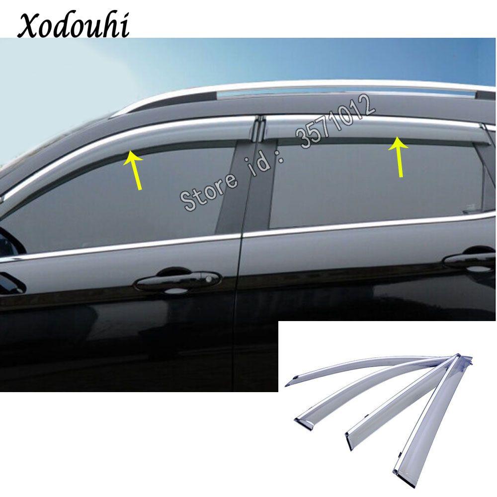 Car Plastic Window Glass Wind Visor Rain Sun Guard Vent Frame Car Plastic Window Glass Wind Visor Rain Sun Guard Vent Frame For Toyota Highlander 2018 2019 Auto Parts Decals Distributors From Suozhi1998