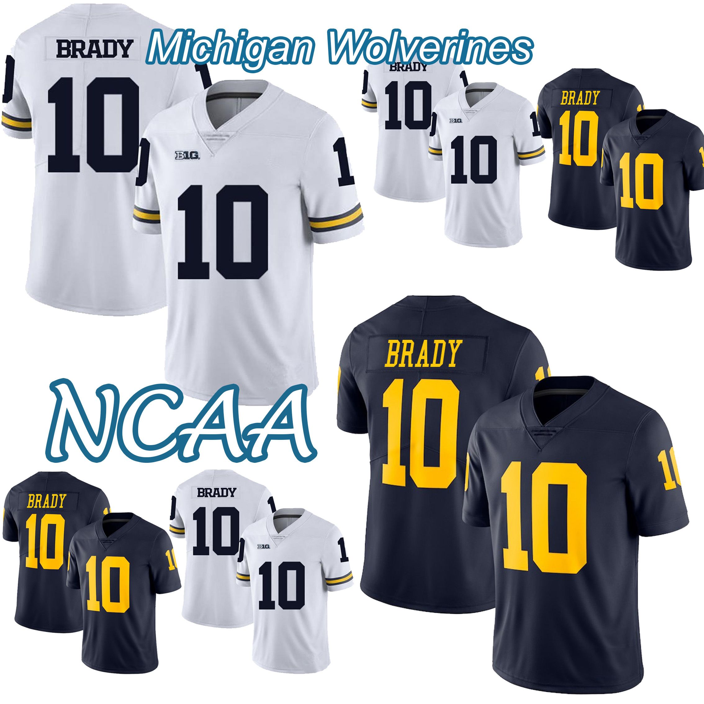 2021 NCAA Michigan Wolverines Football Jersey 10 Tom Brady Jersey Hot