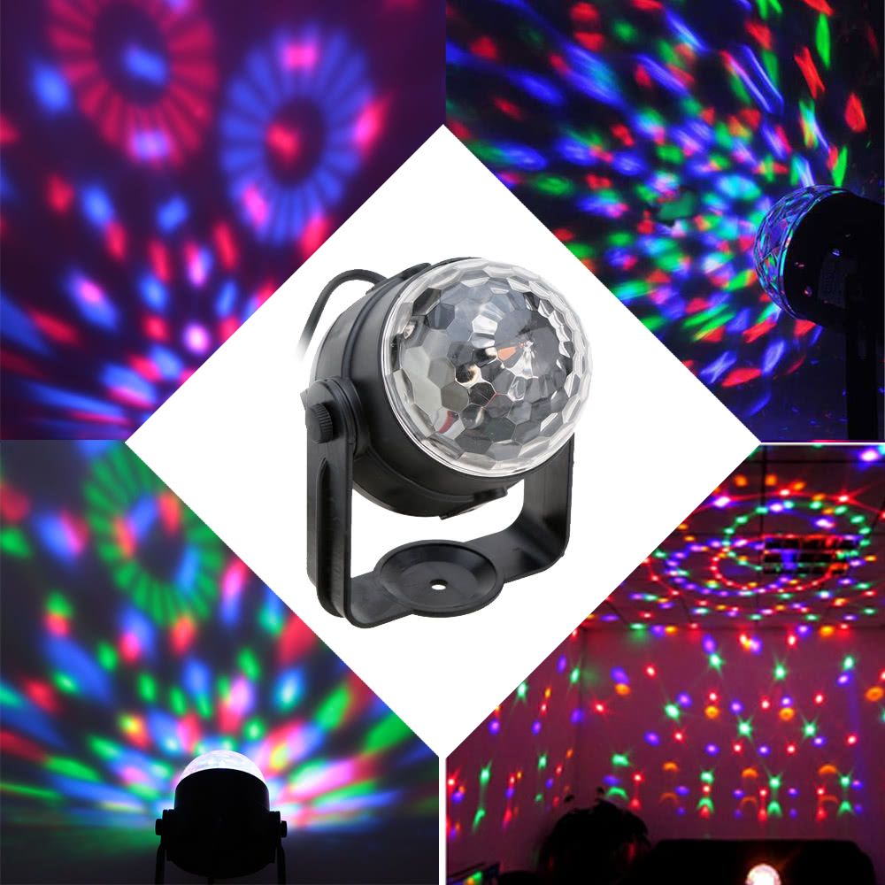 2021 LED Stage Light Sound Activated Rotating Effect Lights RGB Strobe
