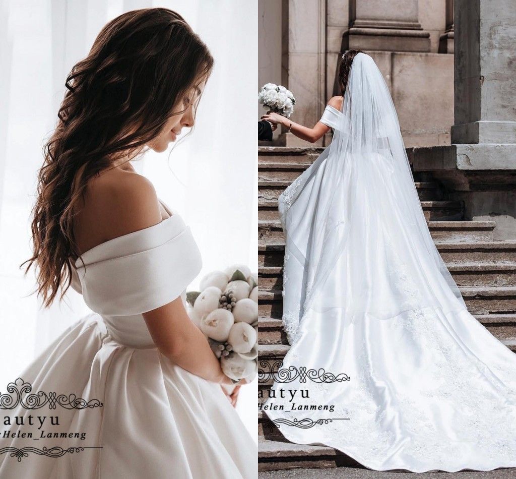 White Satin Dress Ball Gowns