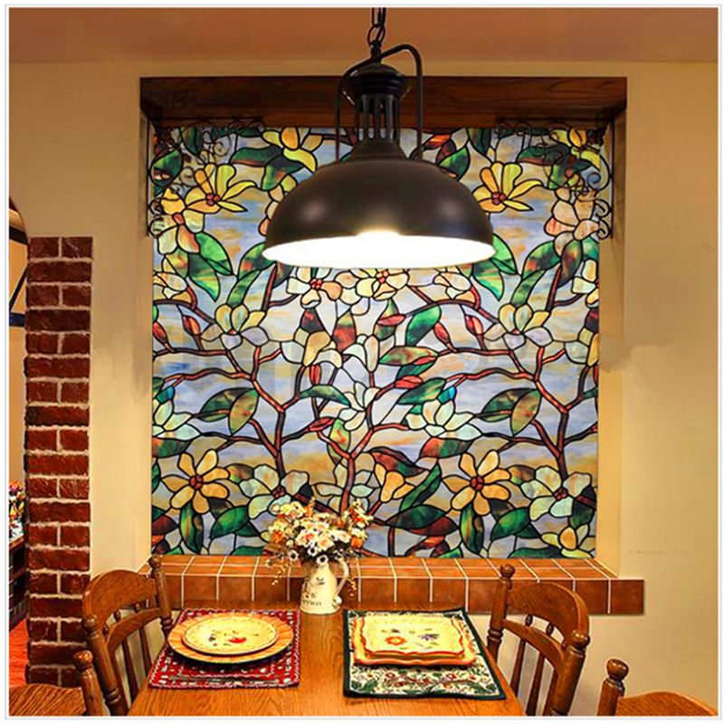 Fancy Fix Morocco Stained Glass Privacy Decorative Static Cling Window Art Decal Door Sticker Decor Q190601