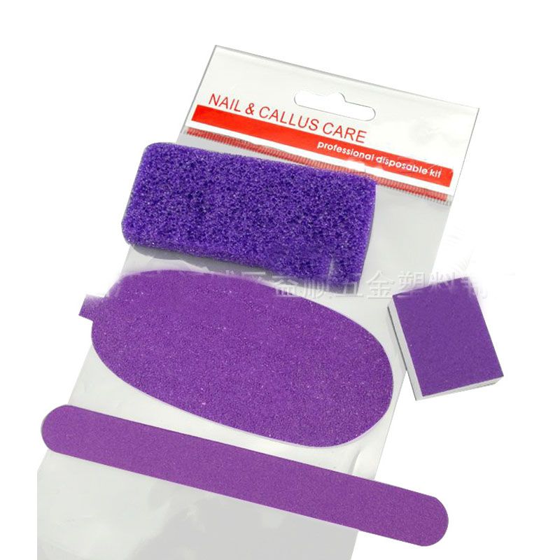 Disposable Pedicure Kits Mini Nail File Buffer Pumice Sponge Manicure