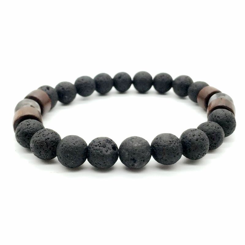 Buddha Armband Herren Lava Natur Stein Frosted Perlen Armbänder Damen Geschenk