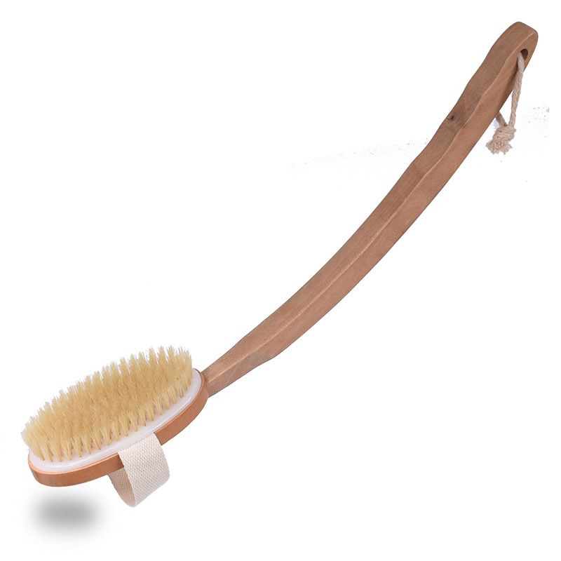 2021 High Quality Boar Bristles Bath Brush Dry Skin Body Brush With