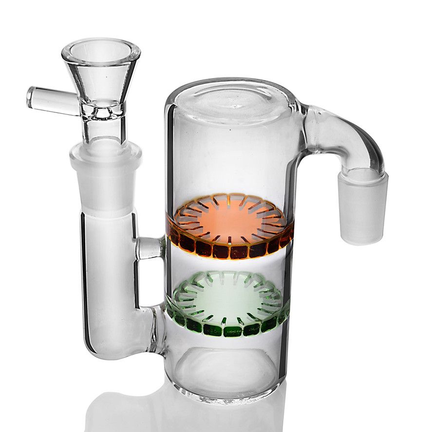 2021 18mm Glass Ash Catcher 2 Layers Bong Percolator Water