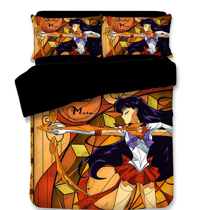 New Style Cartoon Japanese Anime Sailor Moon Bedding Sets Dazzling New Style Cartoon Japanese Anime Sailor Moon Bedding Sets Dazzling Boys Children Colour Duvet Cover Comfortable Pillow Case Queen Set
