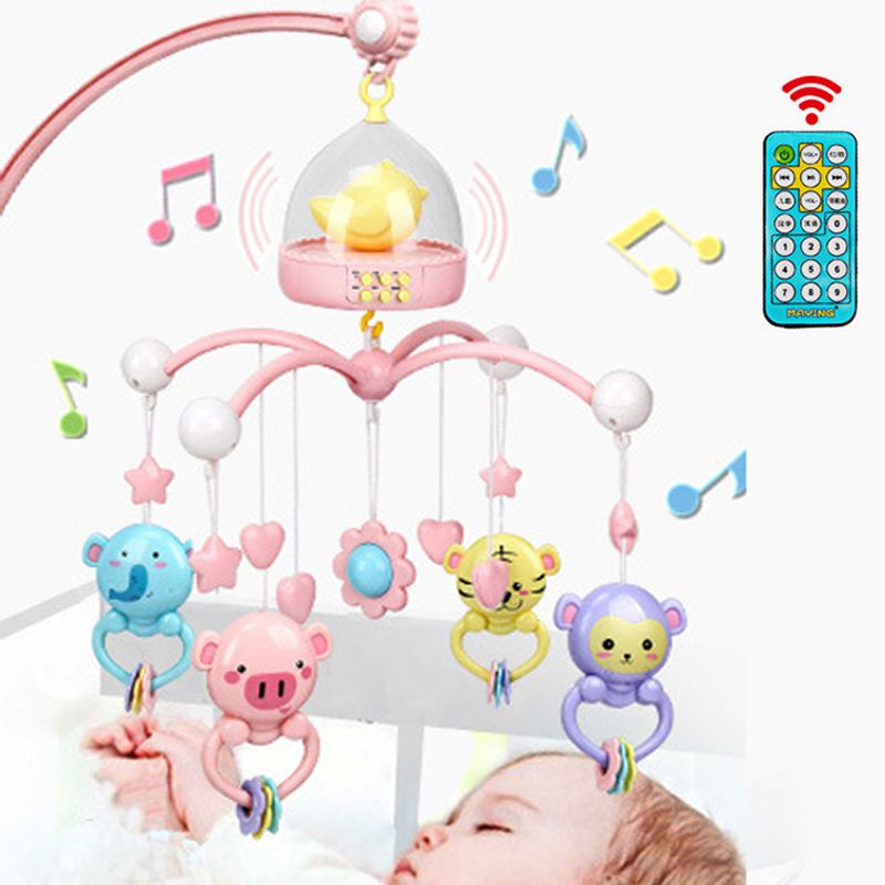 2020 Baby Crib Mobile With Remote Controll Music Box Night Light Rotate ...