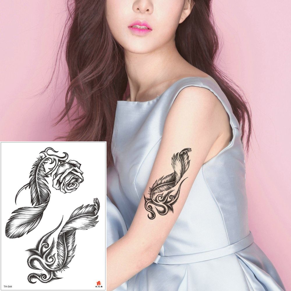 Beauté Faux Imperméable à L Eau Temporaire Body Art Tatouage Autocollant Rose Fleur Decal Decal Conception Pour Femme Homme Poitrine Bras Jambe Taille