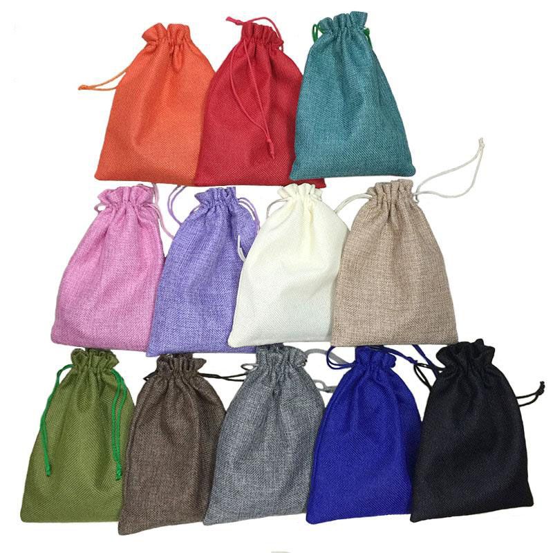 2019 15 *20cm Handmade Jute Drawstring Bags Pouch Burlap Wedding Party ...