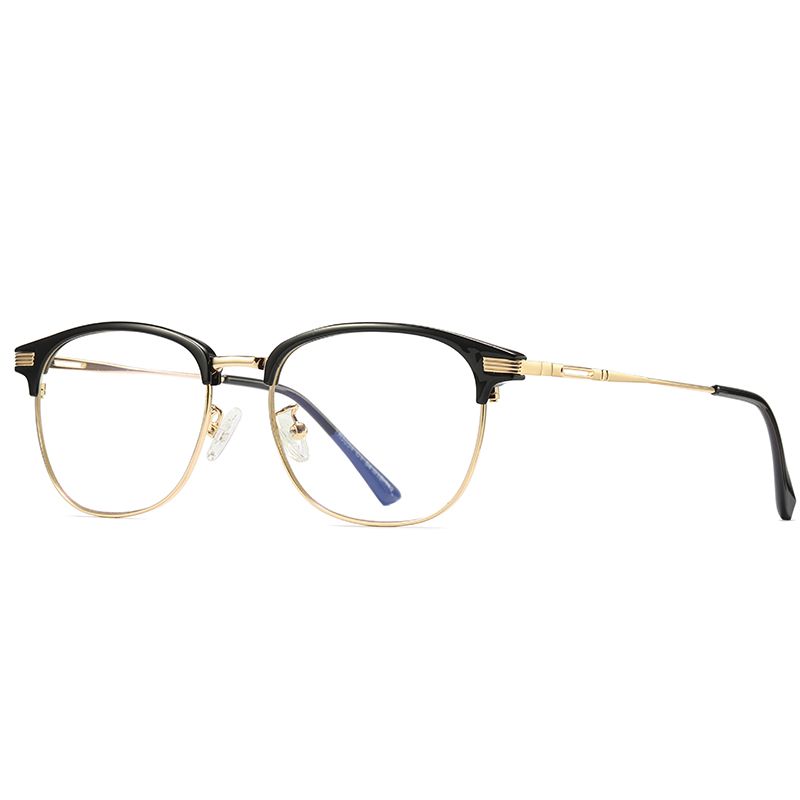 New Gold Metal Frame Glasses Men'S And Women'S Computer Goggles Student
