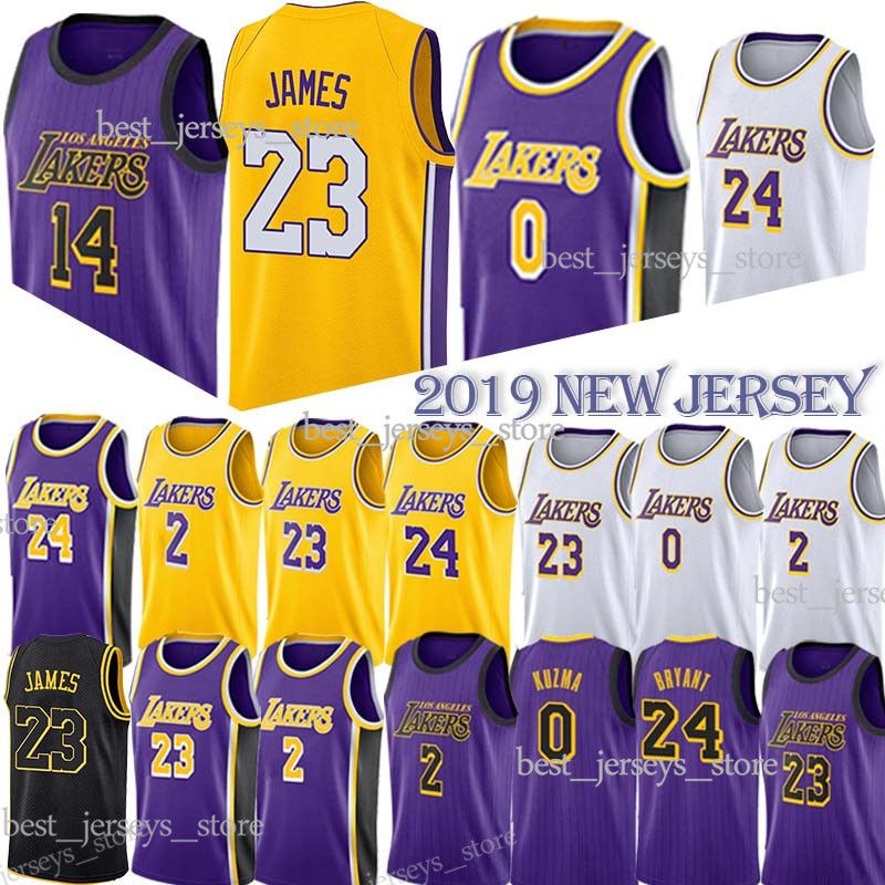 2019 0 Kuzma 24 Kobe 23 LeBron James Basketball Jerseys Los Angeles