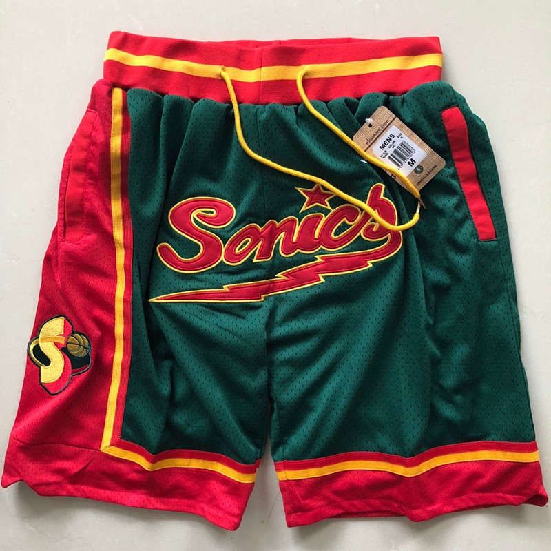 2021 Seattle SuperSonics Men Basketball Shorts JUST DON By Mitchell