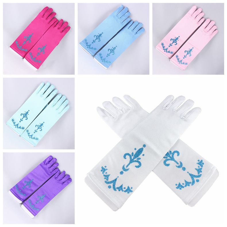 kids princess printing long gloves length costume dress baby girls princess printing